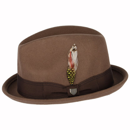 Sombrero Trilby Gain de fieltro de lana de Brixton - Marrón