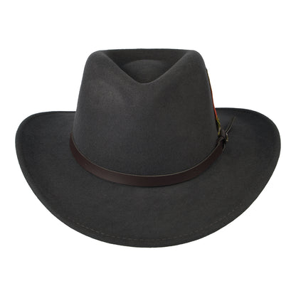Sombrero Outback Dakota plegable repelente al agua de fieltro de lana de Scala - Gris