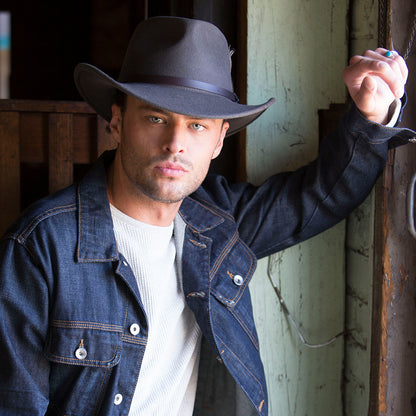 Sombrero Outback Dakota plegable repelente al agua de fieltro de lana de Scala - Gris