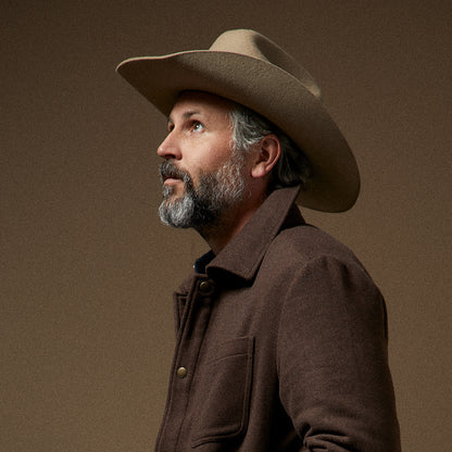 Sombrero Cowboy Laredo de fieltro de lana de Brixton - Crema