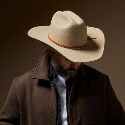 Sombrero Cowboy Laredo de fieltro de lana de Brixton - Crema