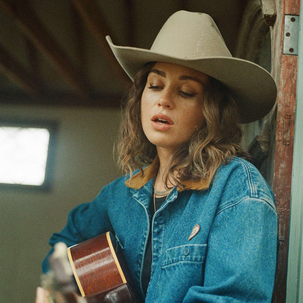 Sombrero Cowboy Laredo de fieltro de lana de Brixton - Crema