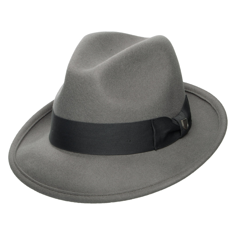 Sombrero Fedora Horton Convertabrim de fieltro de lana de Brixton - Gris