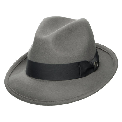 Sombrero Fedora Horton Convertabrim de fieltro de lana de Brixton - Gris
