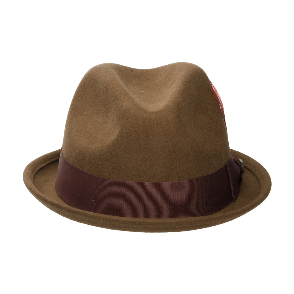 Sombrero Trilby Gain de fieltro de lana de Brixton - Café-Marrón Castaño