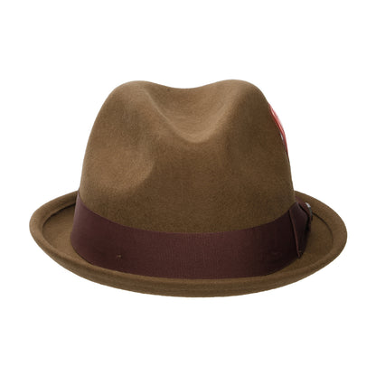 Sombrero Trilby Gain de fieltro de lana de Brixton - Café-Marrón Castaño