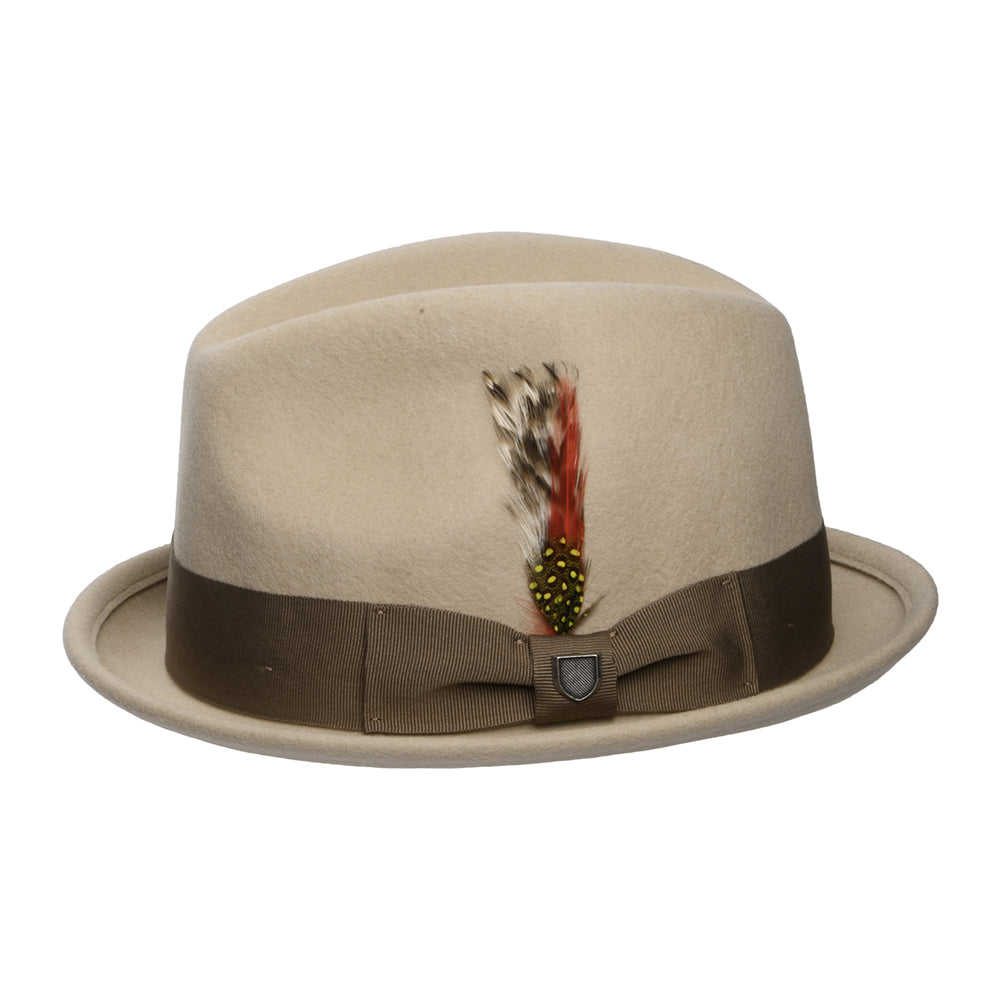 Sombrero Trilby Gain de fieltro de lana de Brixton - Arena-Marrón Claro