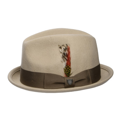 Sombrero Trilby Gain de fieltro de lana de Brixton - Arena-Marrón Claro