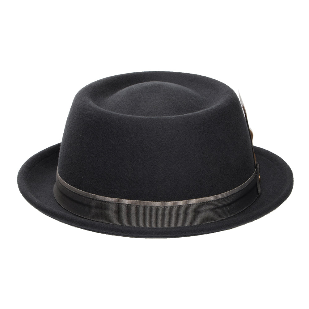 Sombrero Pork Pie repelente al agua de fieltro de lana de Stetson - Gris Oscuro