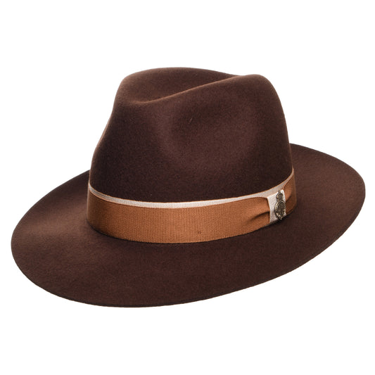 Sombrero Fedora Lingfield de fieltro de lana de Christys - Marrón