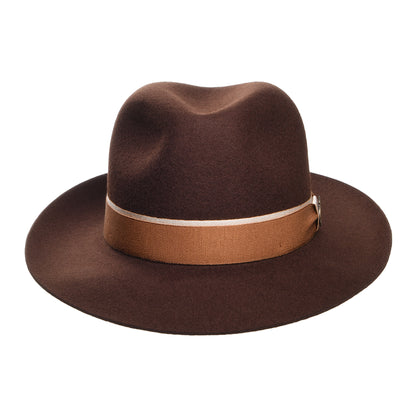 Sombrero Fedora Lingfield de fieltro de lana de Christys - Marrón