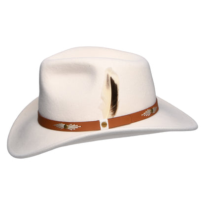 Sombrero Cowboy plegable Repelente al agua de fieltro de lana de Stetson - Crema