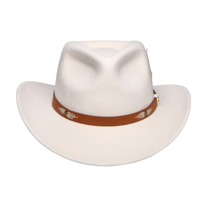 Sombrero Cowboy plegable Repelente al agua de fieltro de lana de Stetson - Crema