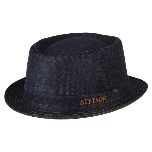 Sombrero Pork Pie de tejido vaquero de Stetson - Azul Oscuro