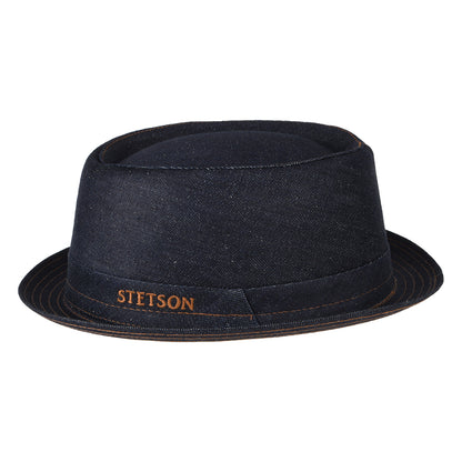 Sombrero Pork Pie de tejido vaquero de Stetson - Azul Oscuro