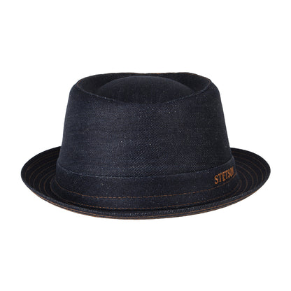 Sombrero Pork Pie de tejido vaquero de Stetson - Azul Oscuro