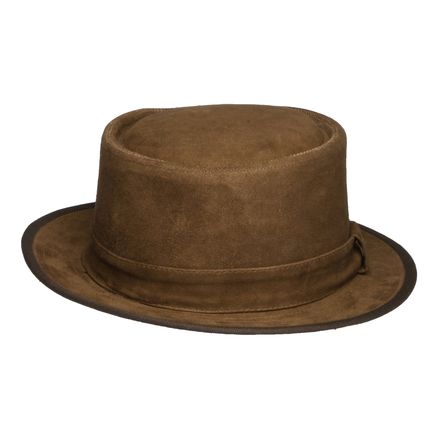 Sombrero Pork Pie de gamuza de Denton - Marrón Claro
