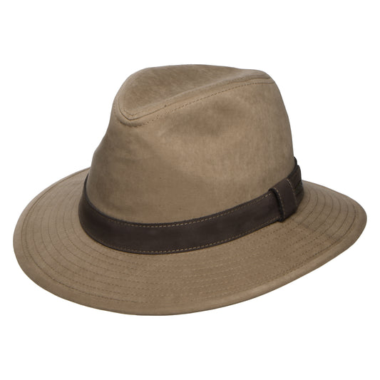 Sombrero Fedora Safari Traveller repelente al agua de Stetson - Arena