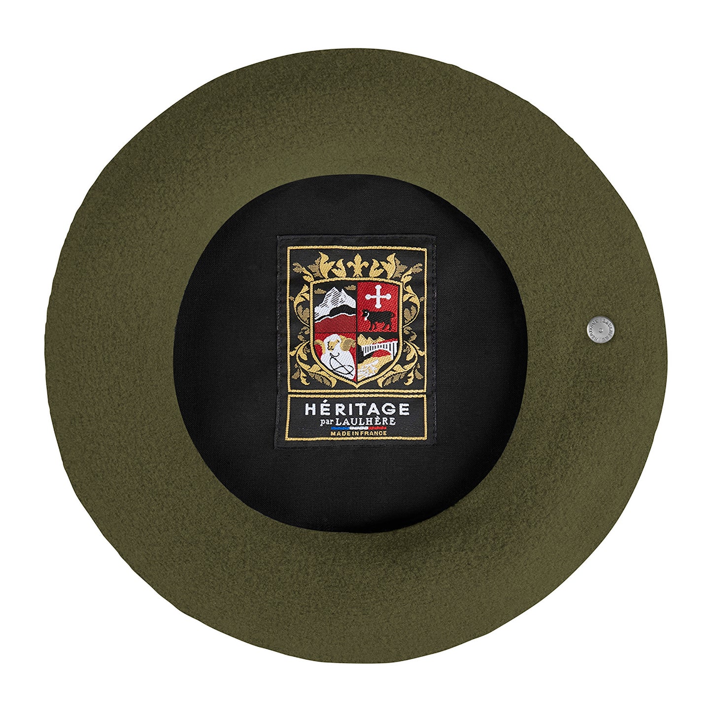 Boina Authentique de lana merino de Laulhère - Verde Oliva