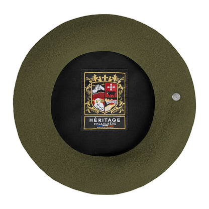 Boina Authentique de lana merino de Laulhère - Verde Oliva