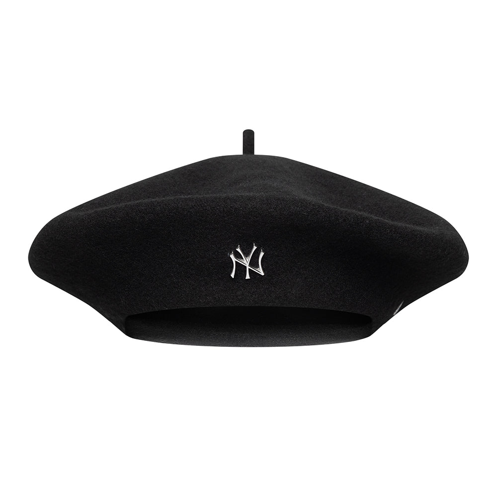 Boina Pin Bade New York Yankees de lana melton para mujeres de New Era - Negro