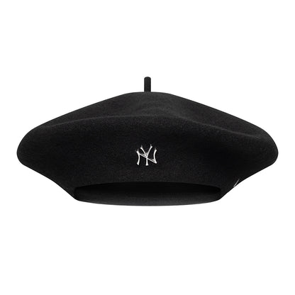 Boina Pin Bade New York Yankees de lana melton para mujeres de New Era - Negro