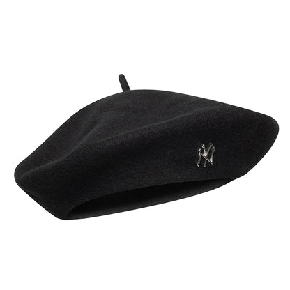 Boina Pin Bade New York Yankees de lana melton para mujeres de New Era - Negro
