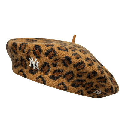 Boina Leopard New York Yankees de lana de New Era - Camel-Blanco