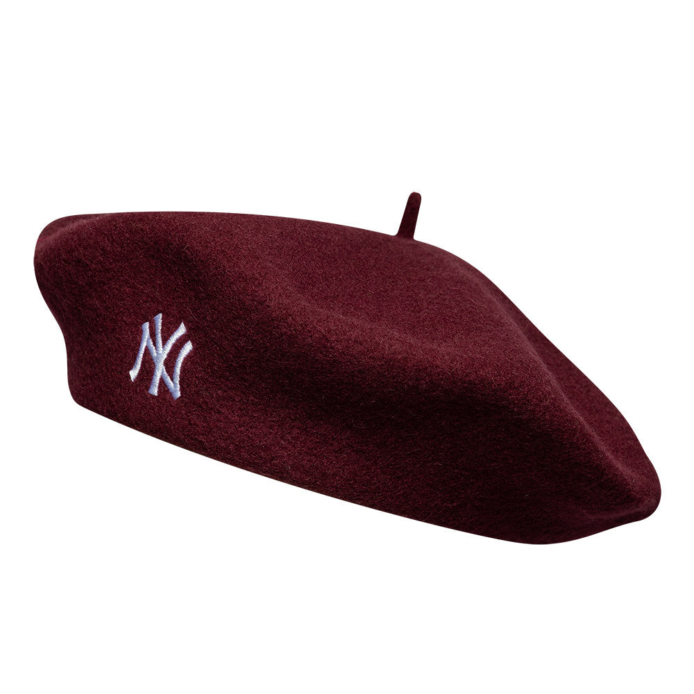 Boina Wool Script New York Yankees de New Era - Burdeos-Blanco