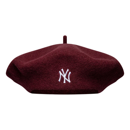Boina Wool Script New York Yankees de New Era - Burdeos-Blanco