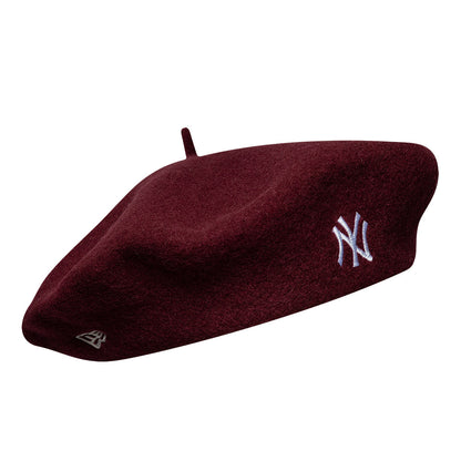 Boina Wool Script New York Yankees de New Era - Burdeos-Blanco