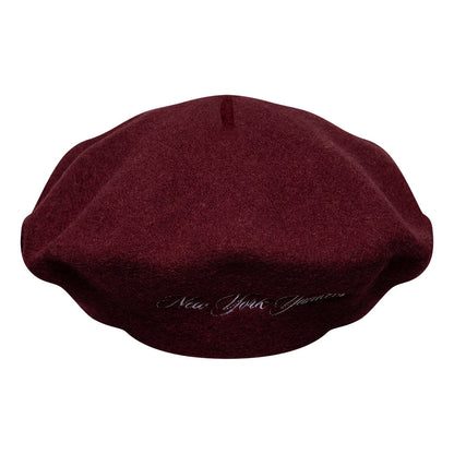 Boina Wool Script New York Yankees de New Era - Burdeos-Blanco
