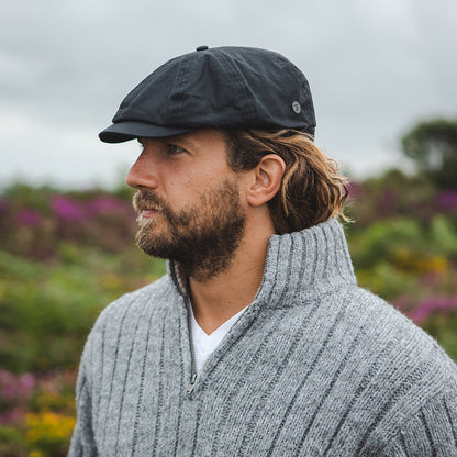 Gorra Newsboy resistente al agua de resistencia al agua de Jaxon & James - Negro