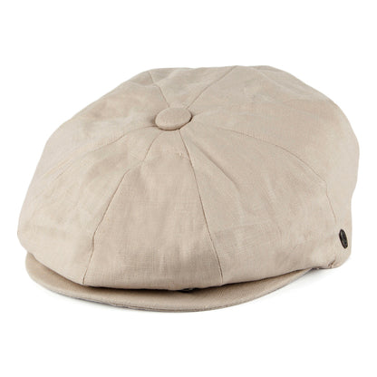 Gorra Newsboy redonda de lino de Jaxon & James - Natural