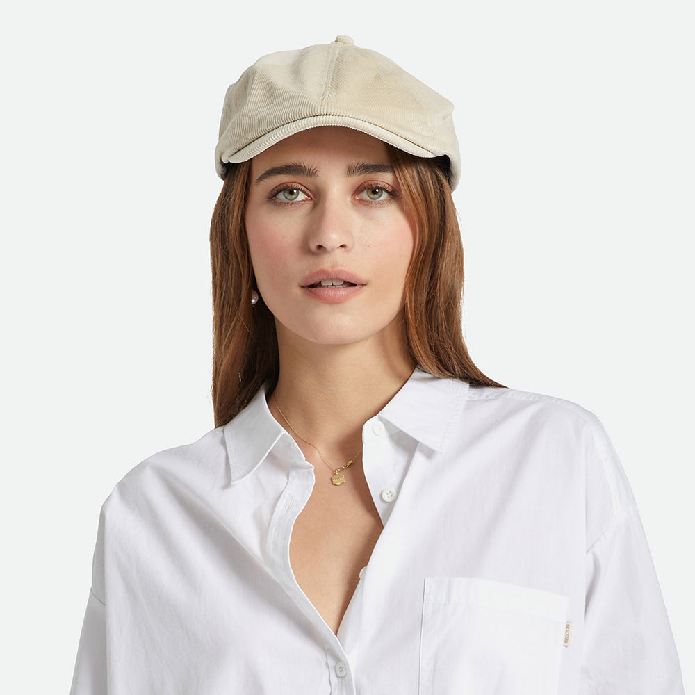 Gorra Newsboy Brood Lightweight X Snap de pana de Brixton - Blanco Roto