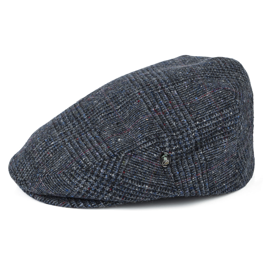 Gorra plana de Tweed Donegal Príncipe de Gales de City Sport - Azul