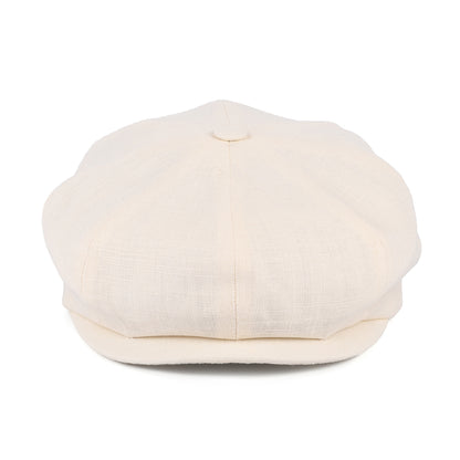 Gorra Newsboy de lino de City Sport - Crema
