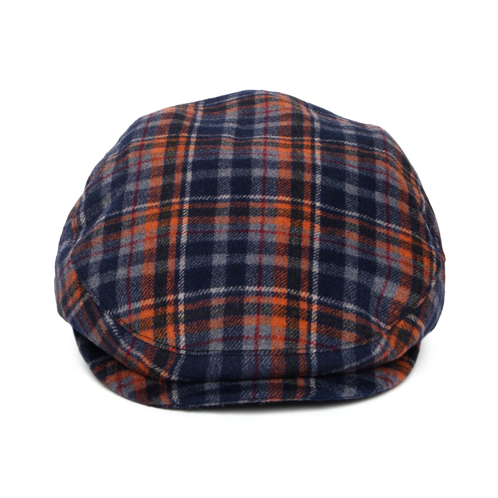 Gorra plana Wickes a cuadros con orejeras de Bailey - Azul Marino-Naranja