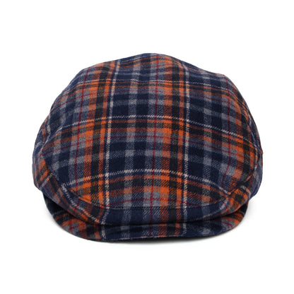 Gorra plana Wickes a cuadros con orejeras de Bailey - Azul Marino-Naranja