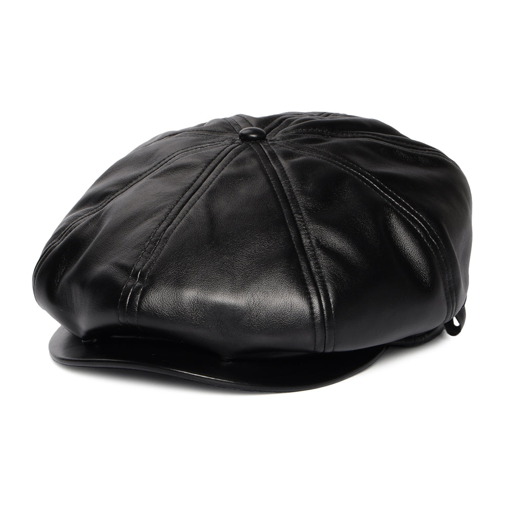 Gorra Newsboy de piel sintética de Kangol - Negro