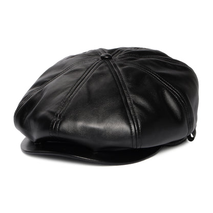 Gorra Newsboy de piel sintética de Kangol - Negro