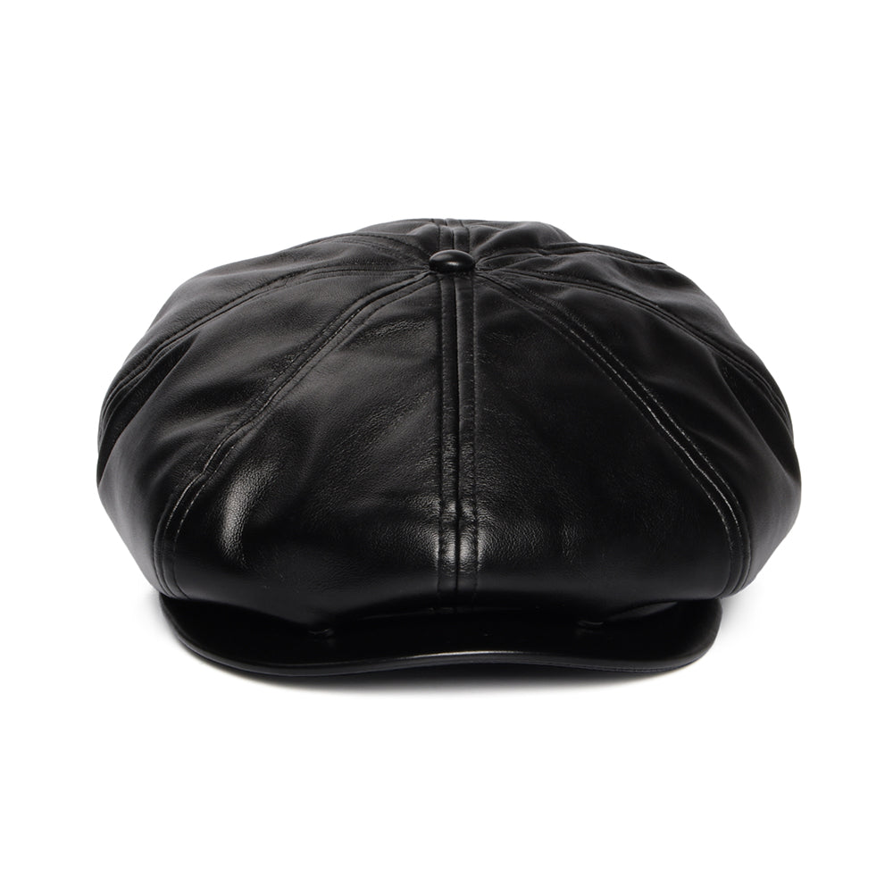 Gorra Newsboy de piel sintética de Kangol - Negro