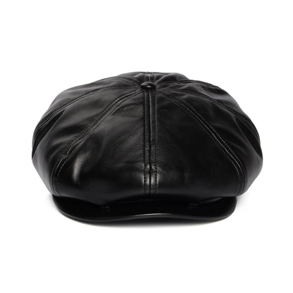 Gorra Newsboy de piel sintética de Kangol - Negro