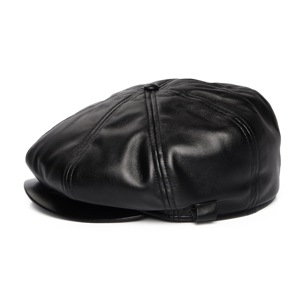 Gorra Newsboy de piel sintética de Kangol - Negro