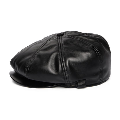 Gorra Newsboy de piel sintética de Kangol - Negro