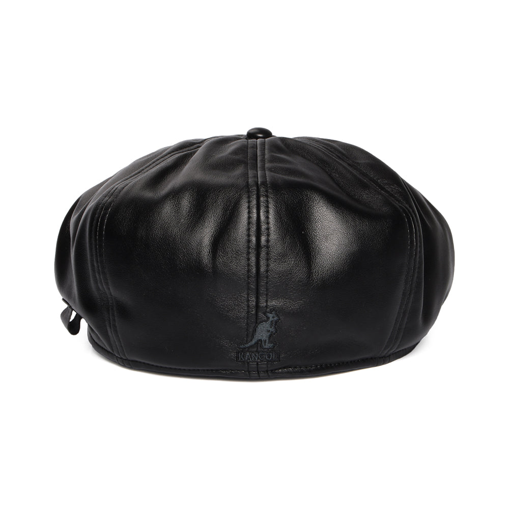 Gorra Newsboy de piel sintética de Kangol - Negro