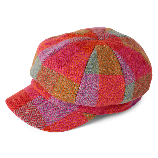 Gorra Baker Boy Gabby de Harris Tweed de Failsworth - Fucsia-Multi