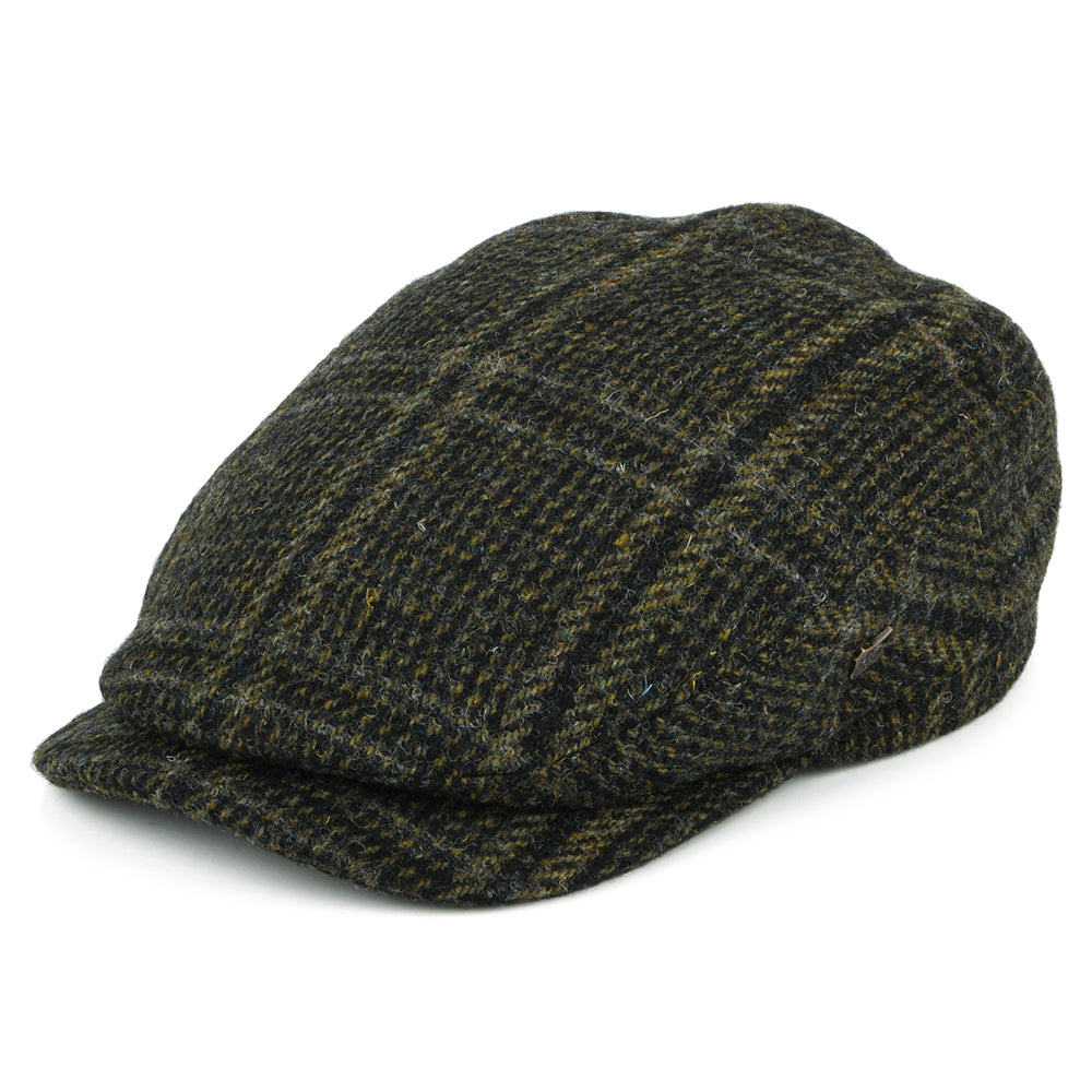 Gorra plana Finsbay con visera elongada de HARRIS TWEED de Failsworth - Bosque