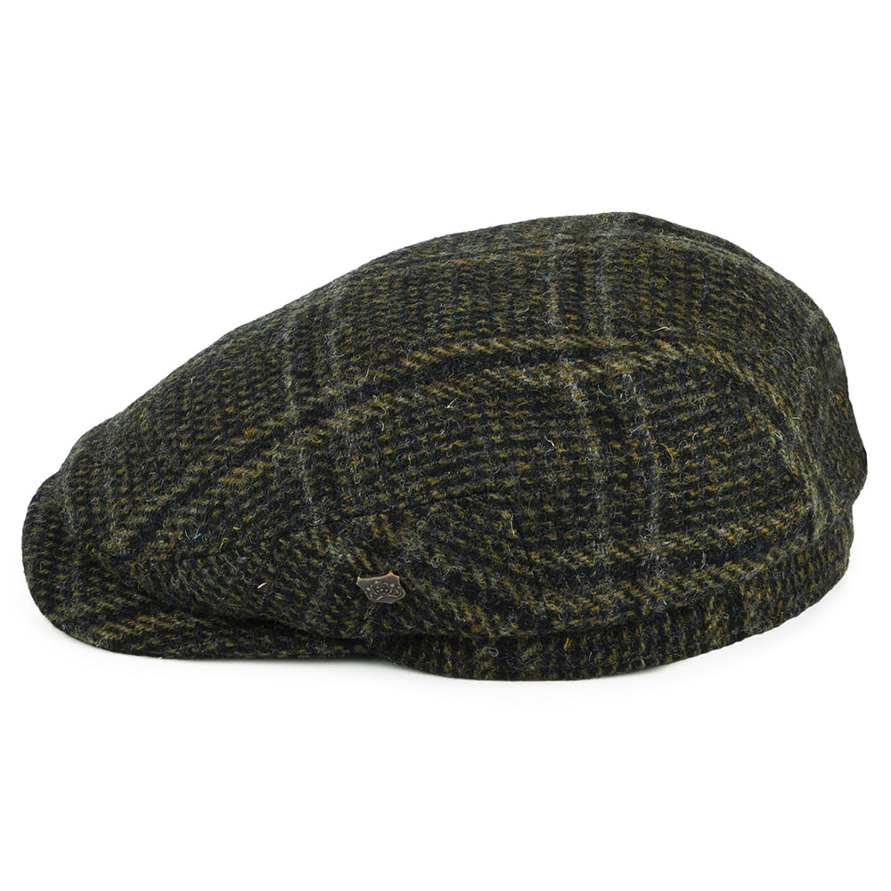 Gorra plana Finsbay con visera elongada de HARRIS TWEED de Failsworth - Bosque