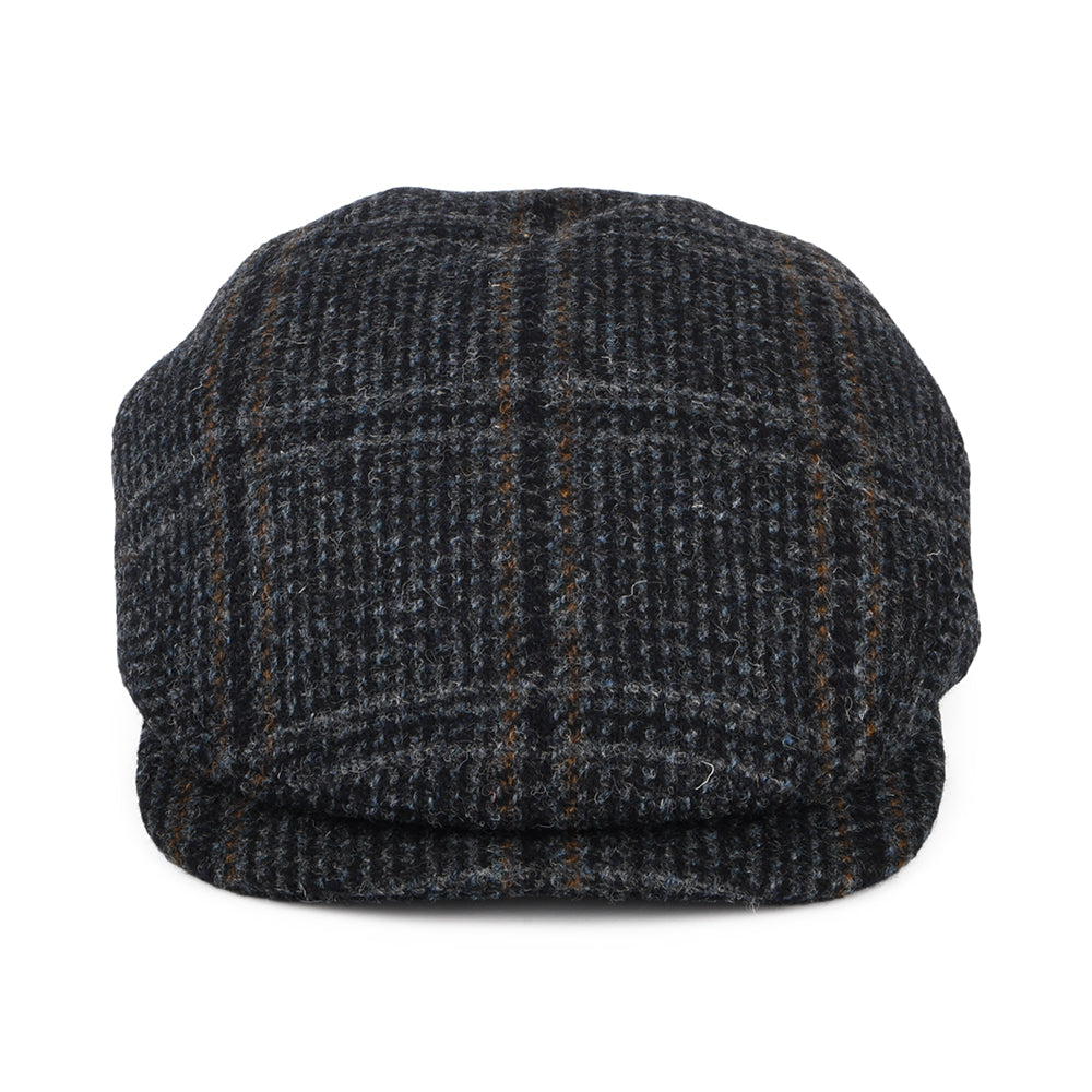 Gorra plana Finsbay con visera elongada de HARRIS TWEED de Failsworth - Azul Marino